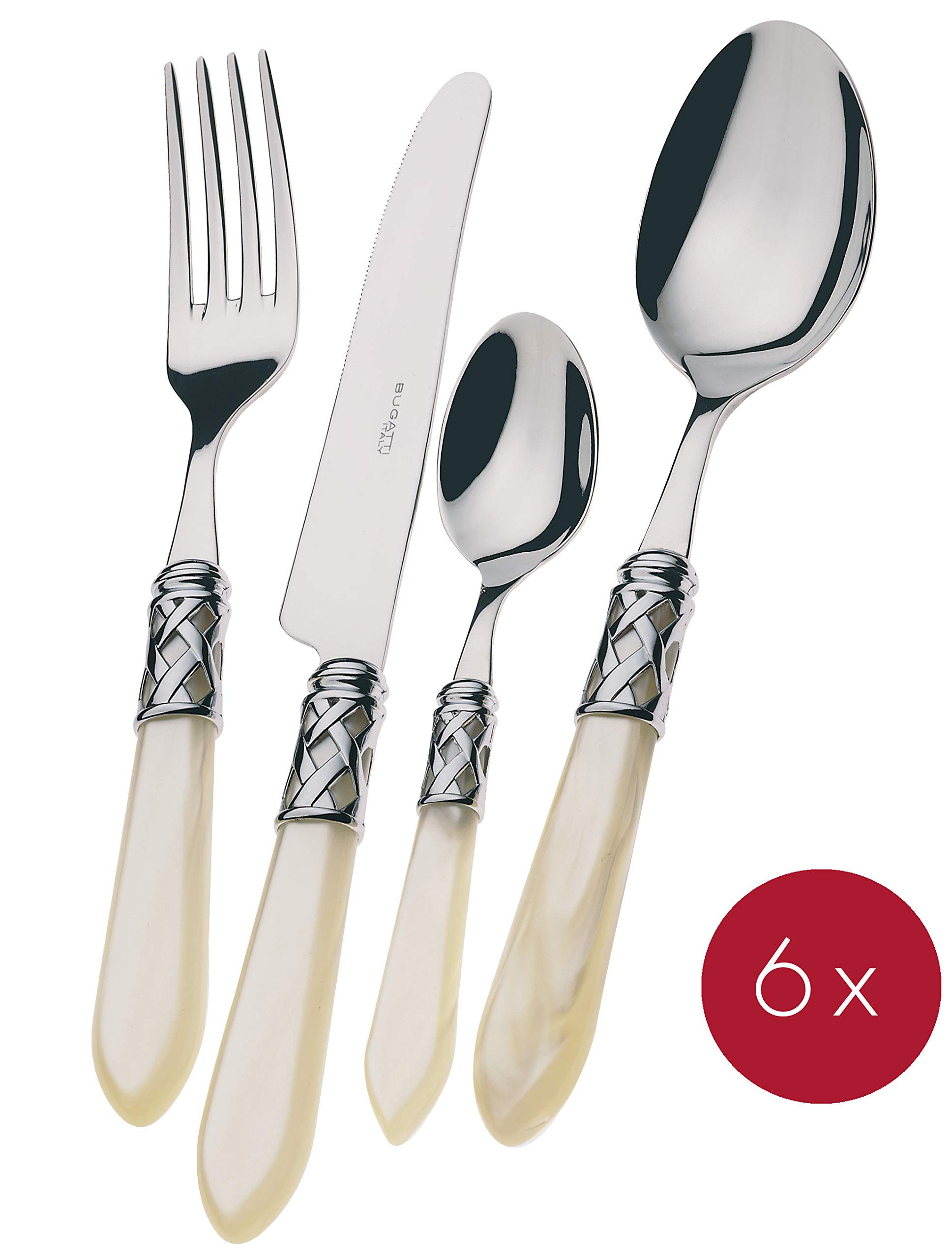 Amazon.com | BUGATTI 24-pieces Flatware Set, Stainless Steel